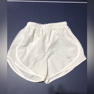 All white Nike shorts